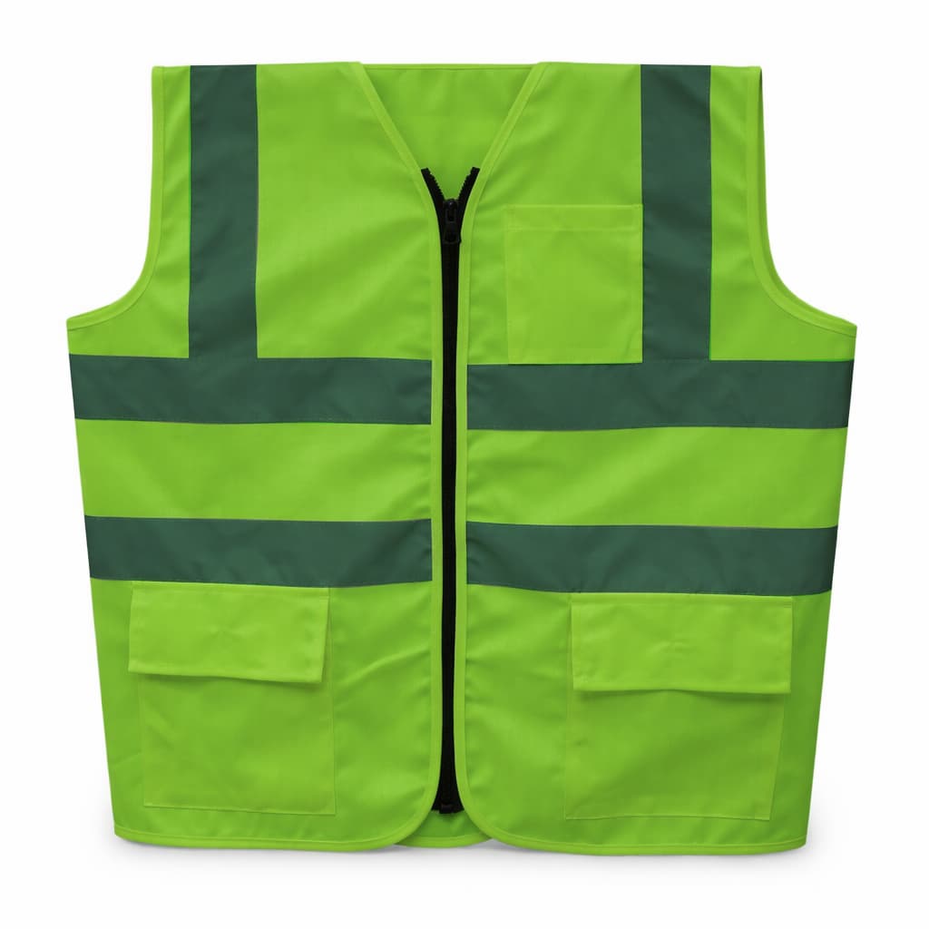 Reflective Jacket green colour 120 gsm, Ideal for construction, road work, traffic management, industrial sites(Pack of 10)