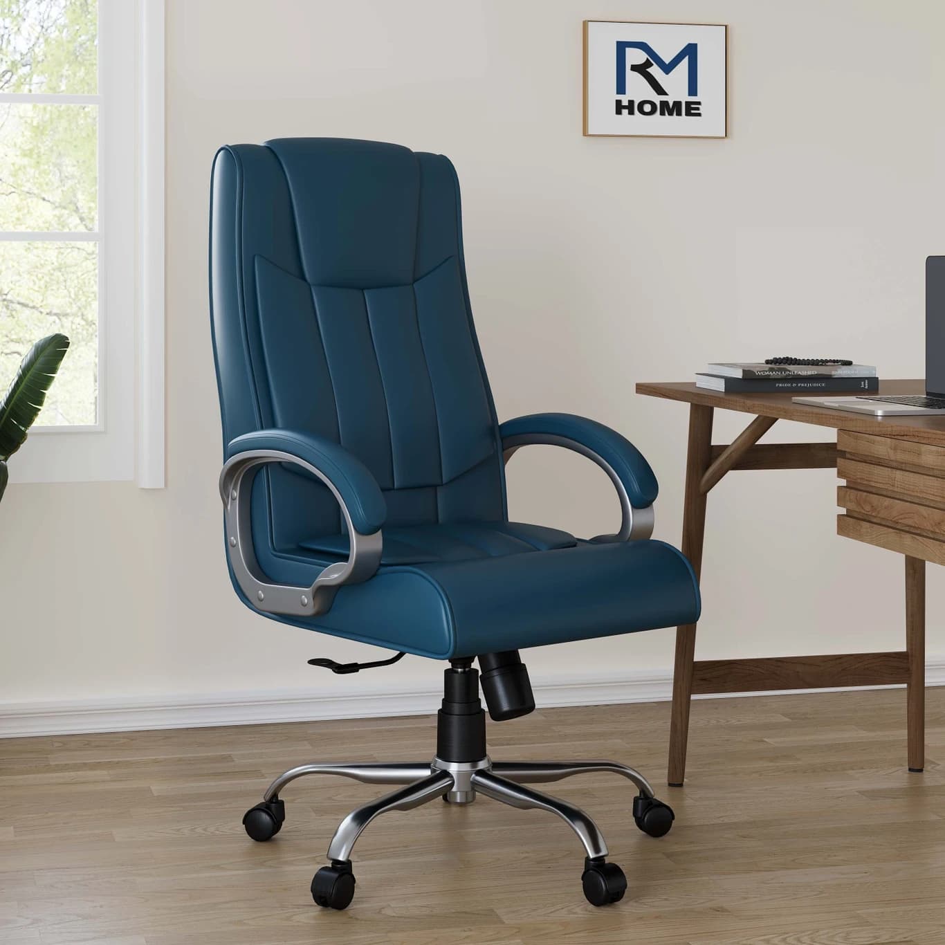RM HOME Linea High Back Ergonomic Revolving Chair Fabric Office Adjustable Arm Chair (Beige, DIY(Do-It-Yourself))