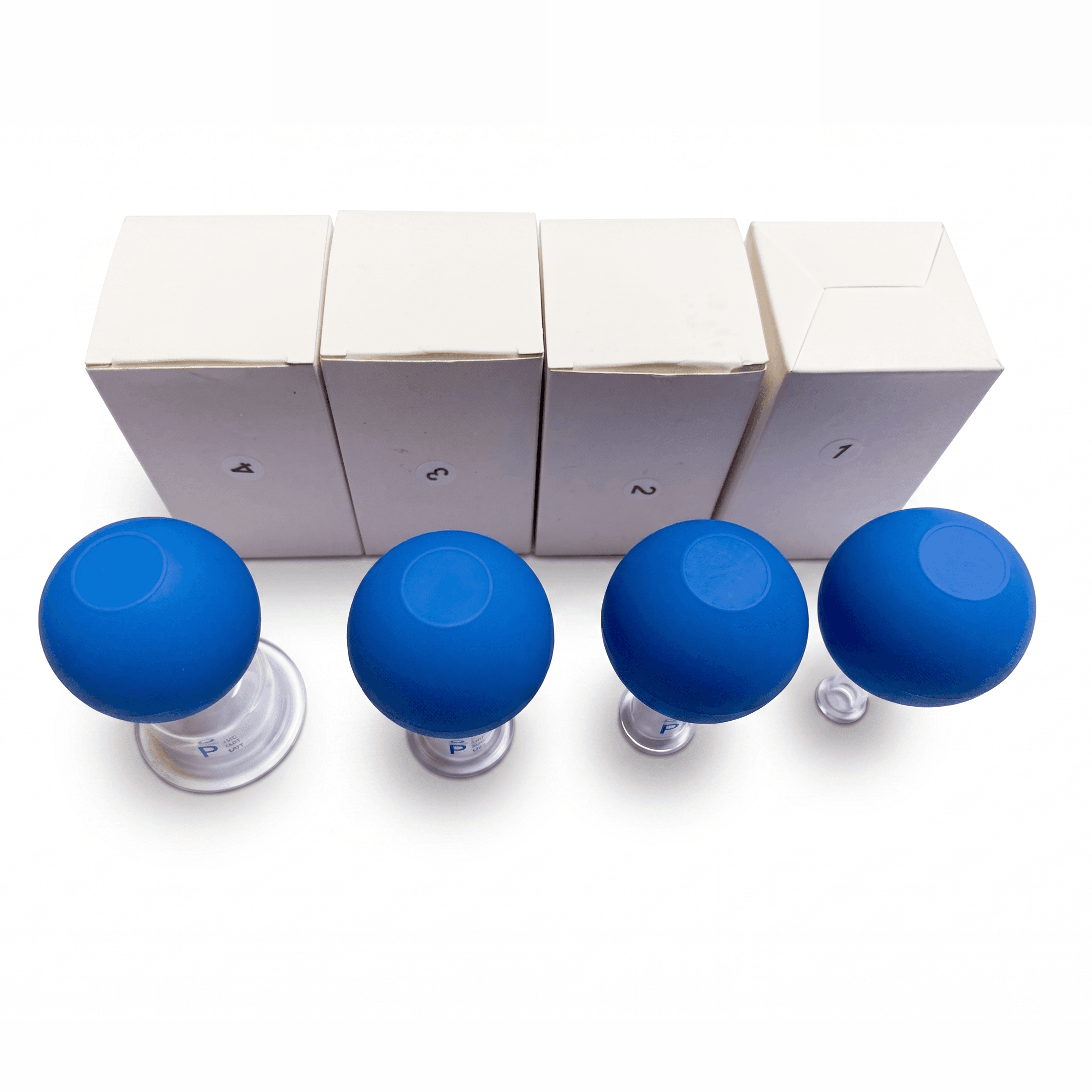 Shivya Healthcare  Glass Cupping Tool For Face & Body Therapy Massager (Blue, transparent) (pack of 4)