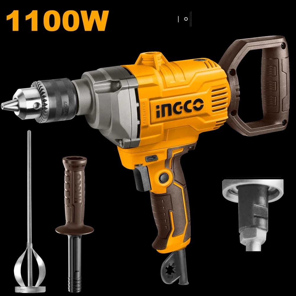 Ingco 1100 Watt Mixer with Forward/Reverse Function & Suitable for Mixing Cement, Paint(MX11008)