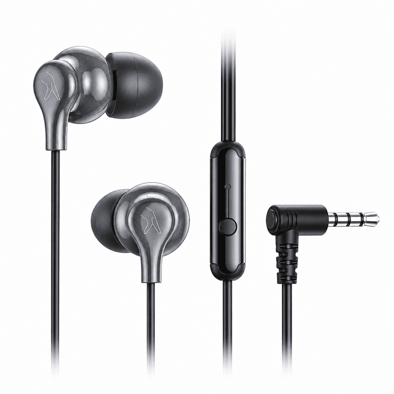 FINGERS SoundBoss Wired Earphones (with in-Built Mic, Sturdy Cable and L-pin Connector)- Dark Silver