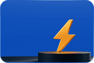 Lightning bolt on a display stand