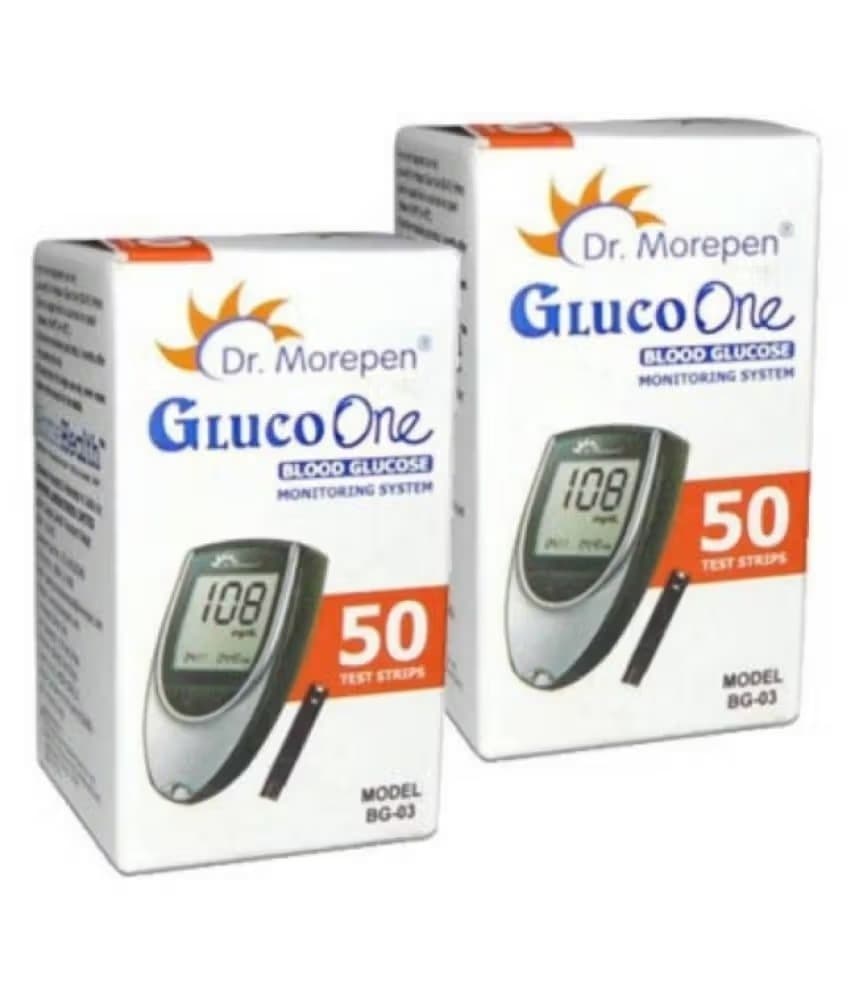 Dr Morepen 100 Test Strips(50*2) for BG 03 Glucometer (Strips Only Pack) (Morepen-100)