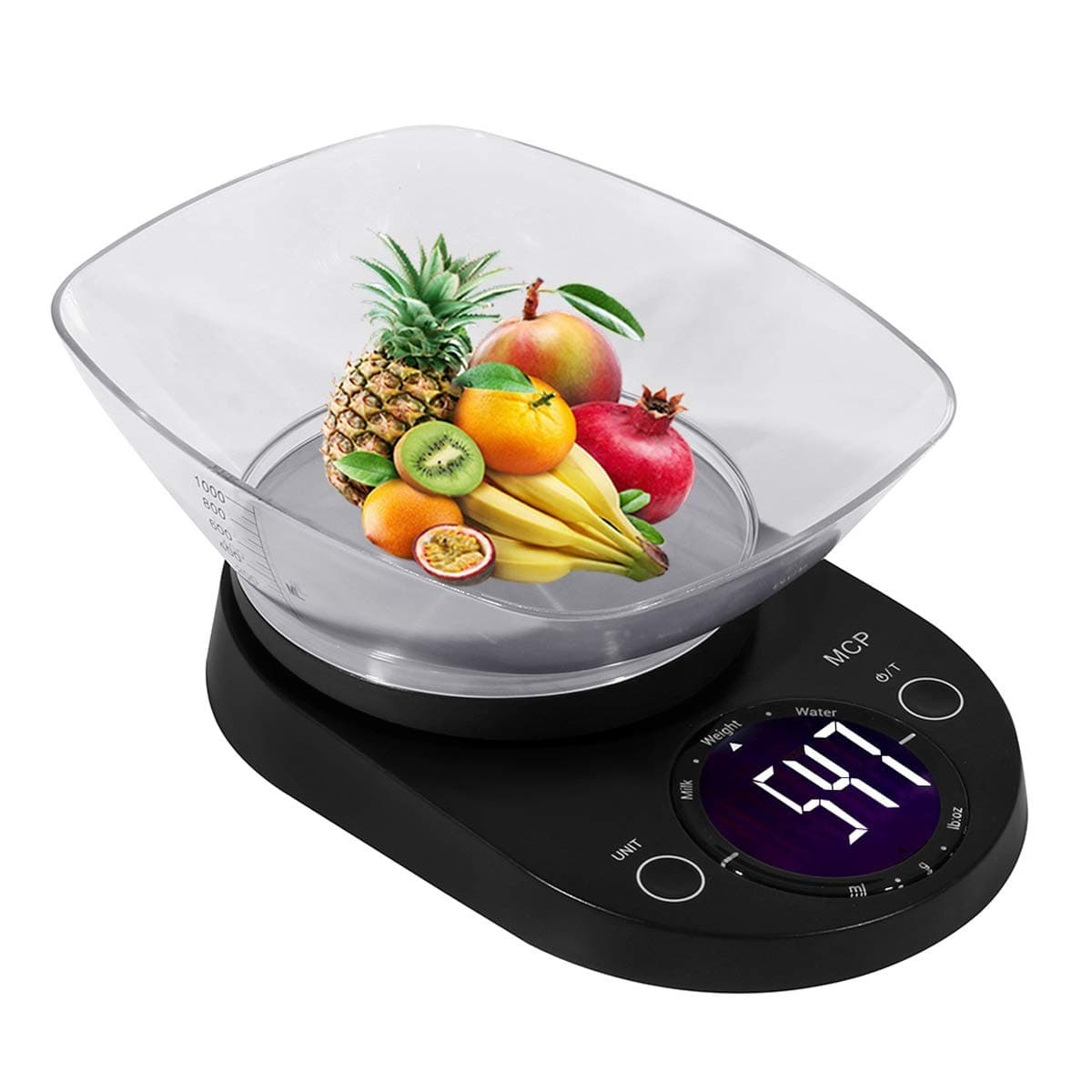 MCP Kitchen Weighing Machine Digital Stainless Steel Electronic LCD Food Weighing Scale with Bowl (mcp bowl kitchen scale)