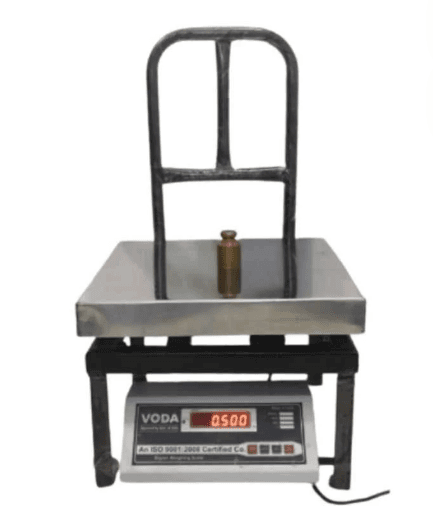Voda 200kg Mild Steel Bench Type Heavy Duty Weighing Scale with 1 Year Warranty Platform Size: 400x400 mm(Steel Bench Type)