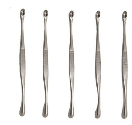 Forgesy 5 Pcs 8 inch Stainless Steel Double Ended Surgical Scoop Set, GSS047(GSS047)