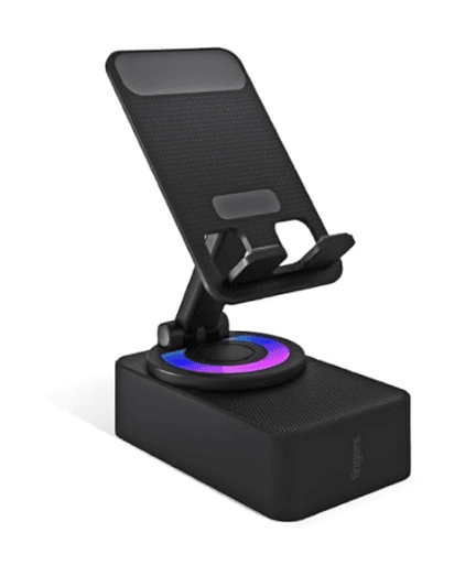 FINGERS Mini MOT (My-Own-TV) Bluetooth & USB Portable Speaker-Cum-Mobile Stand with 360° Rotation (Dazzling RGB Lights, 6-Hour Playback, Built-in Mic) - Rich Black