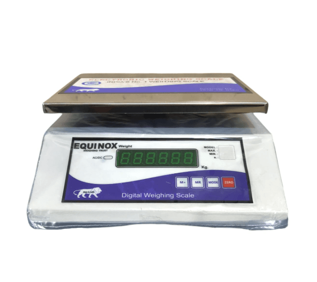 EQUINOX Weighing Scale 20 Kg, Front and Back Green LED display, 1 gram accuracy, Stainless Steel plateform size 180x230 mm