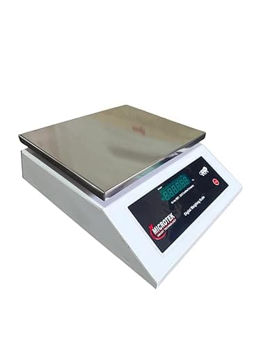 MICROTEK Smart 30kg x 2g Stainless Steel Digital Weighing Scale with Front and Back Double Display for Kirana Shop, Kitchen and Commercial Purposes (10x12 inches)