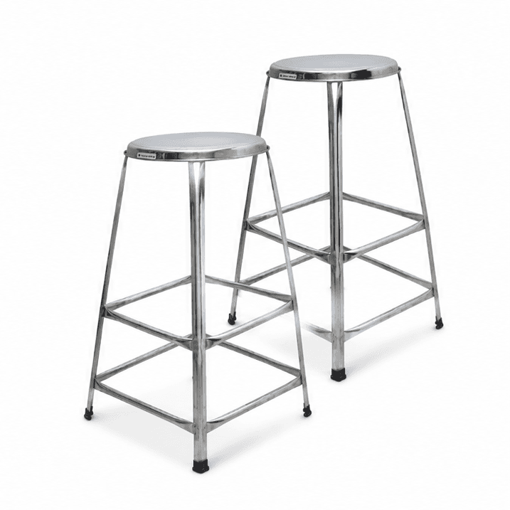 2.5 foot (29.5 inch) Stackable Double Step Steel Stool | Heavy Duty SS Stool pack of 2