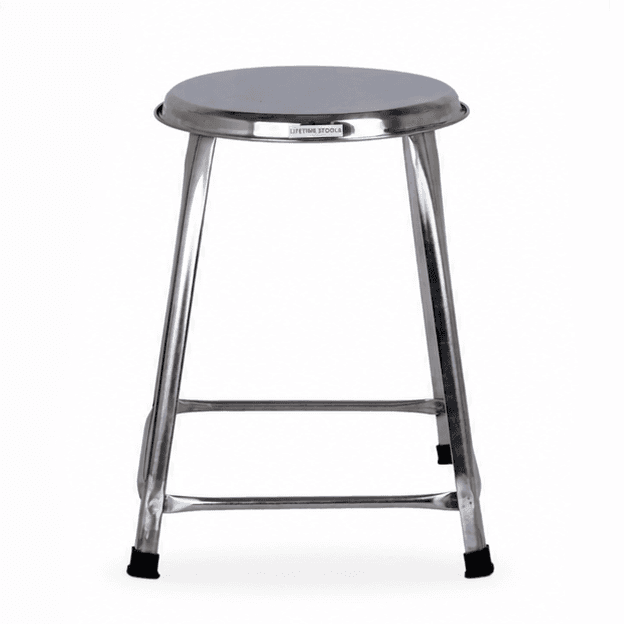 Steel Round Stool Home, Bathroom Multipurpose – 18 Inches, Pack of 2