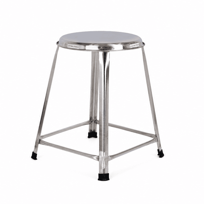 Steel Round Stool Home, Bathroom Multipurpose – 16 Inches, Pack of 2