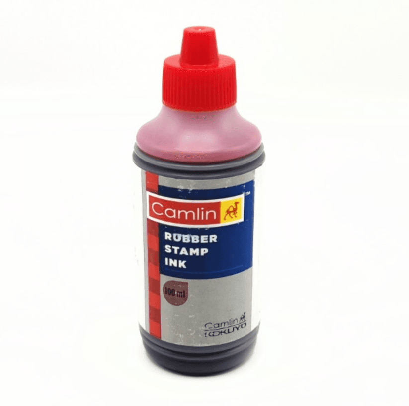 Camlin Kokuyo - Rubber Stamp Pad Ink - 100ml Red (pack of 5)