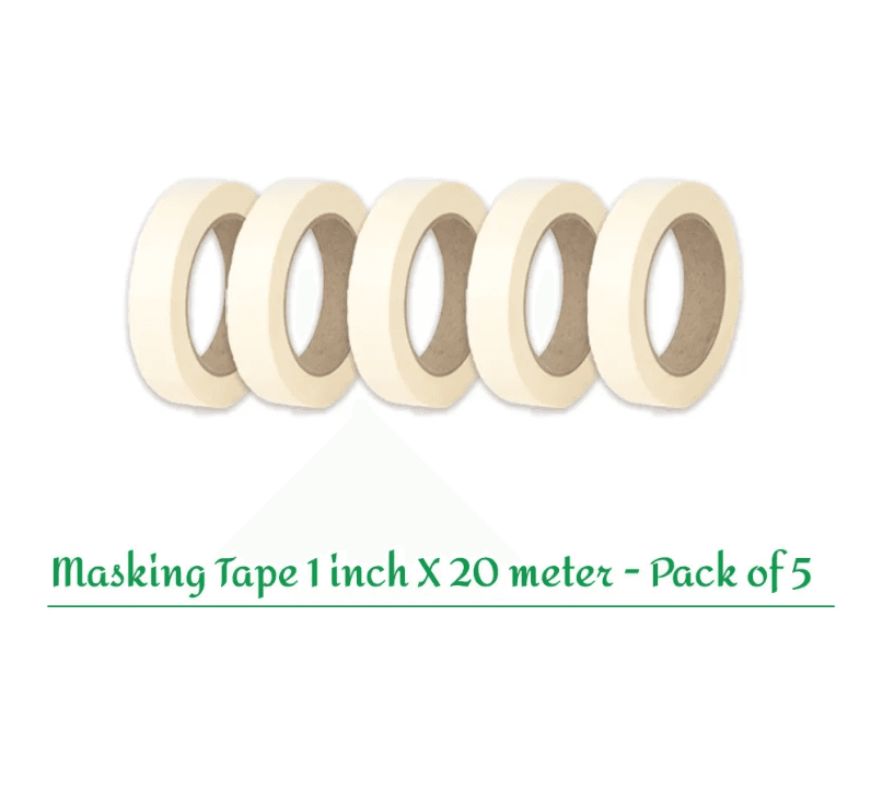 Adhesive Masking Tape 24mm, 1 Inch X 20 Meter - Pack of 5