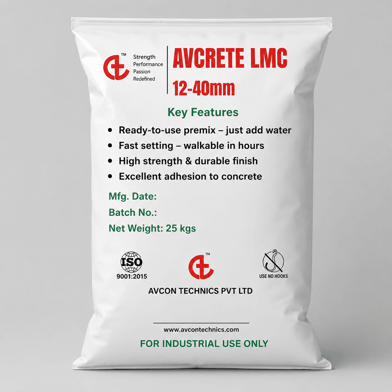 AVCRETE LMC 25 Kg Concrete Floor Repair Mortar- Resurfacing Premix Abrasion Resistant Floor Screed