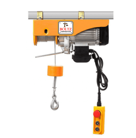 Boltz PA 1200kg Electric Hoist with 2.5 HP 100% Copper Winding Motor, 8mm Diameter & 20m Long Wire Rope