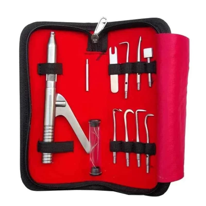 Forgesy 11 Pcs Dental Automatic Crown Remover Gun Type Spring Loaded Set, X110