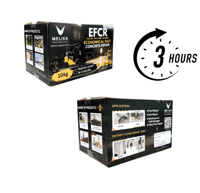 EFCR - Economical Fast Concrete Repair | 3-Component Polymer Hybrid Quick Drying Repairing Mortar