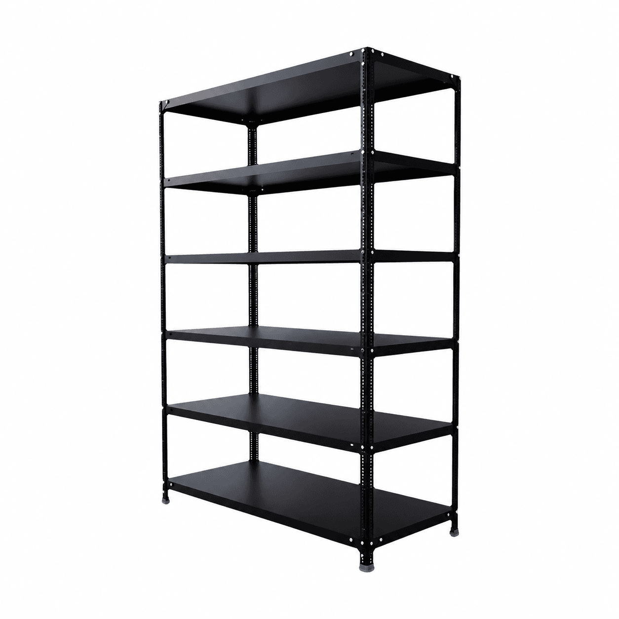 Menage 78x53x24 Inch 6 Shelf 18 Gauge Metal Slotted Angle Rack